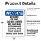 Signmission Beware Of Dog Do Not Enter My OSHA Notice Sign, Vinyl Decal, 12in W x 18in L, 2PK OS-2PACK-NS-D-1218-V-10342 - alternate 5